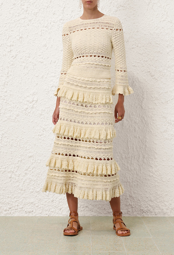 Waverly Crochet Midi Skirt