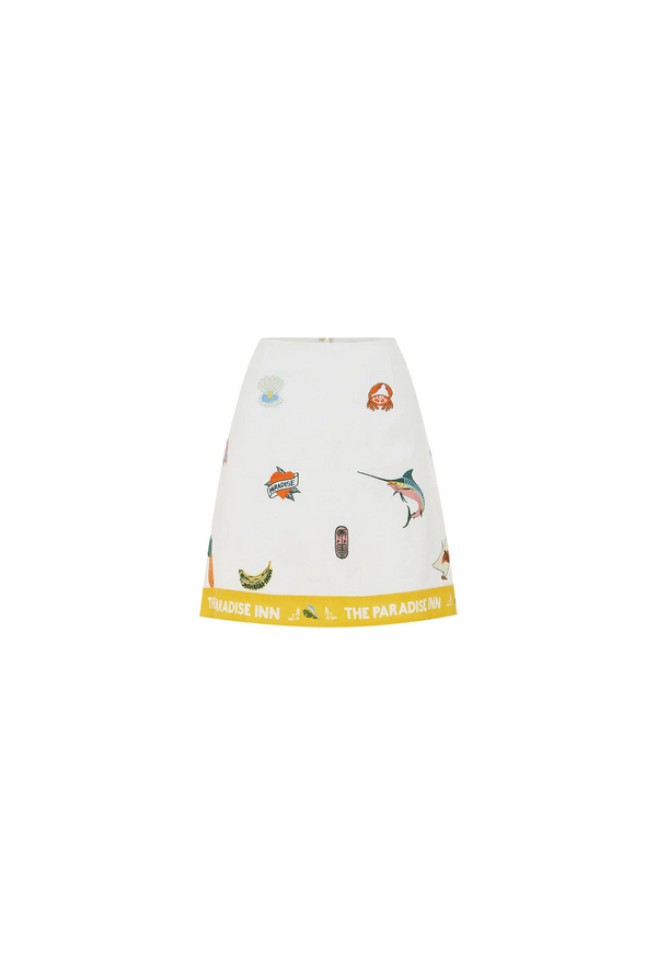 Blue Marlin Embroidered Skirt