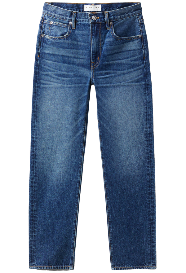 Blue jeans on a white background
