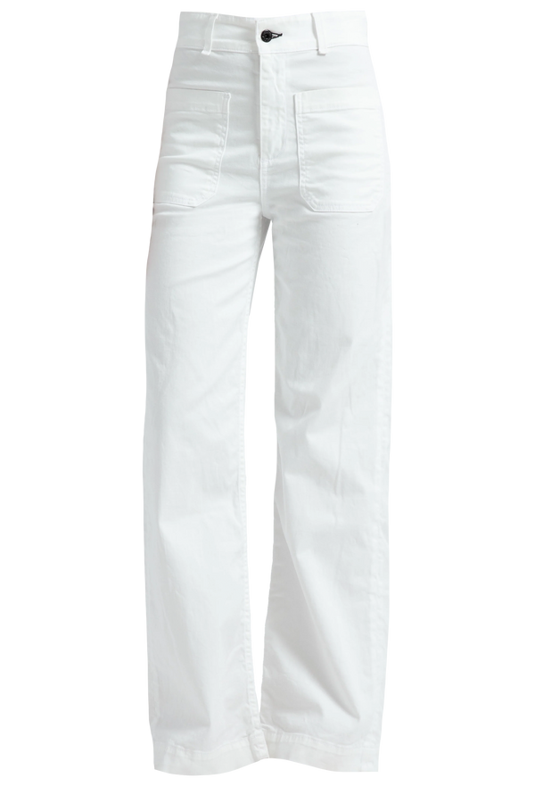 White pants with large front pockets. Transparent background.
