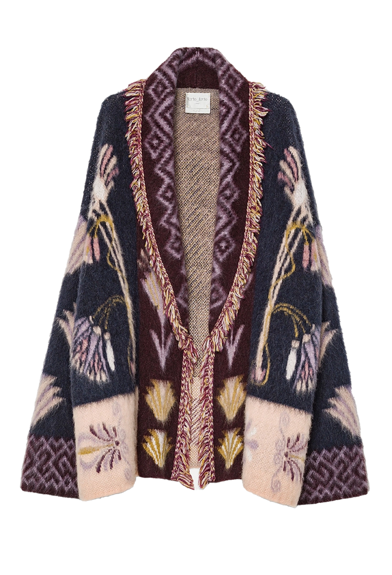 Sogni Print Long Cardigan