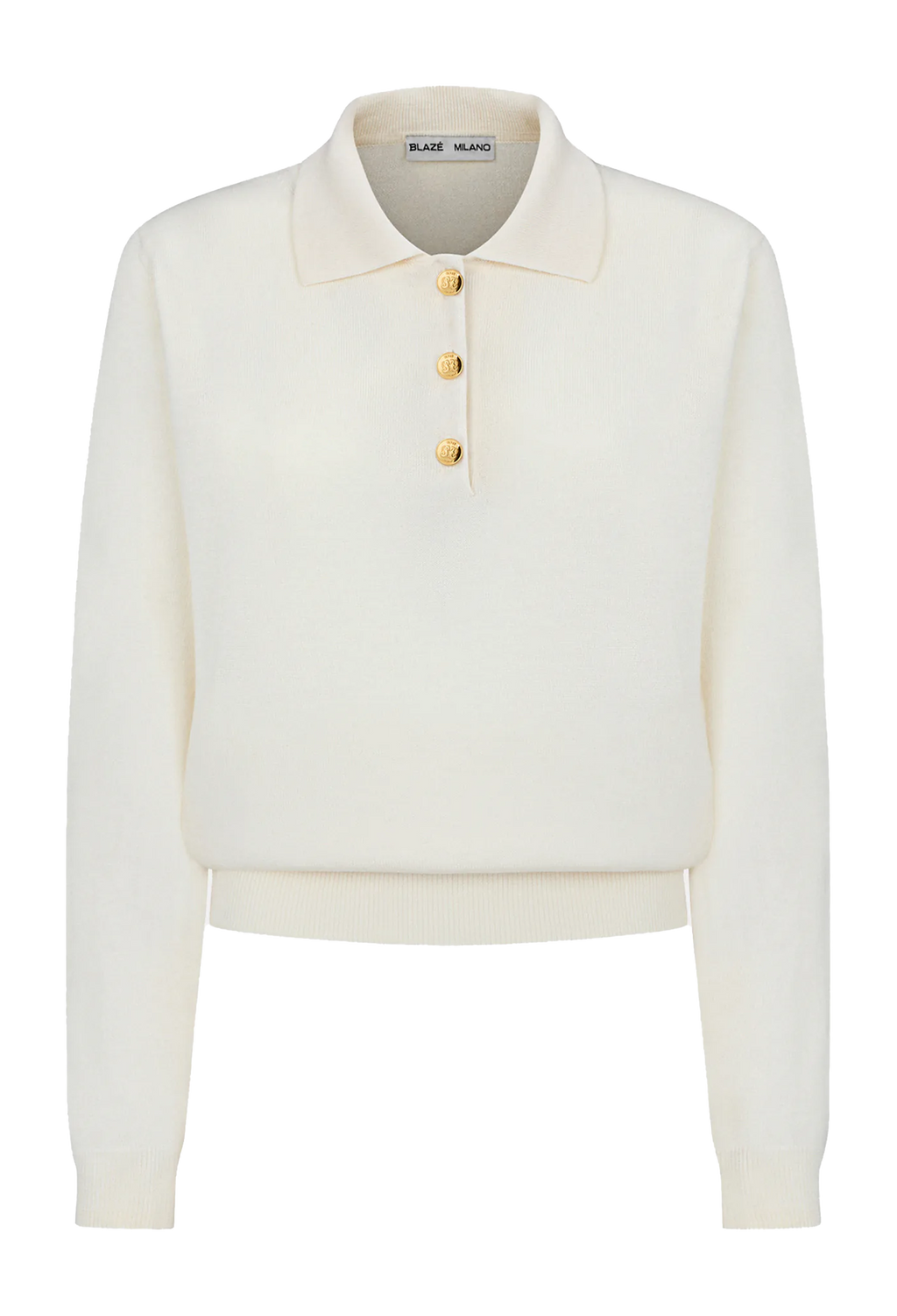 a white long sleeve collared button up pullover. transparent background