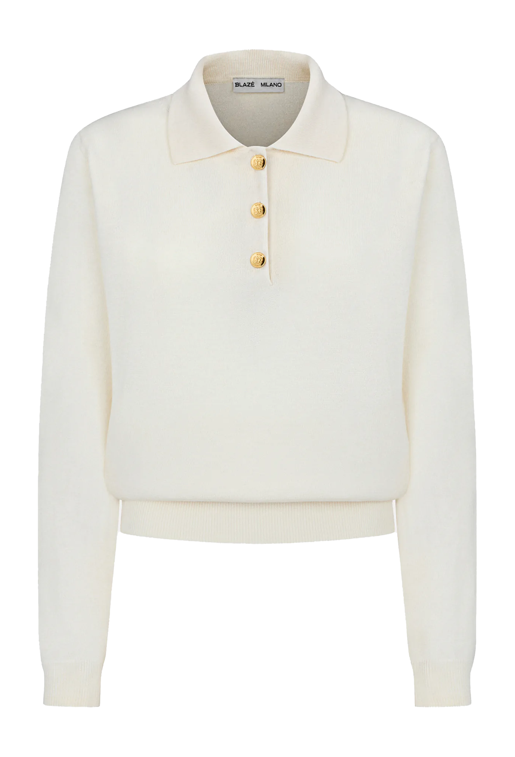 a white long sleeve collared button up pullover. transparent background
