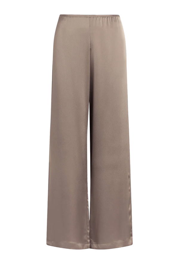 Beige wide-leg pants on a white background