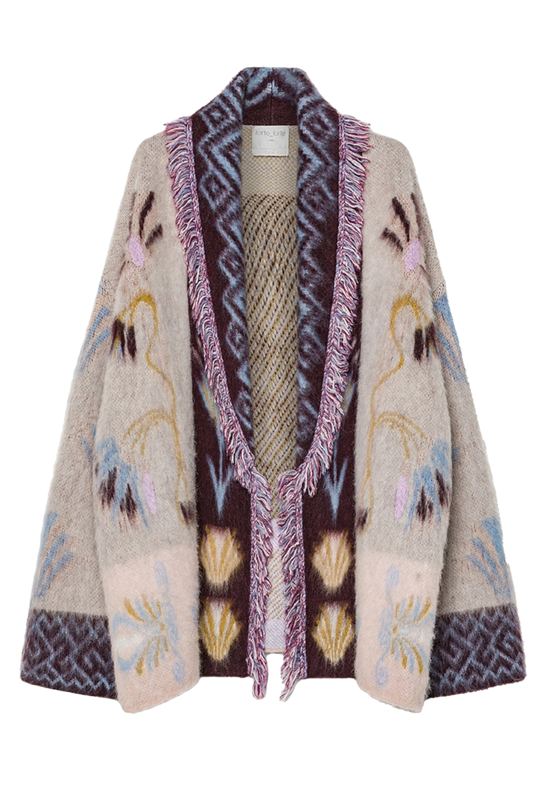 Sogni Print Long Cardigan