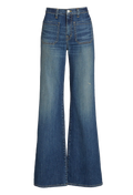 Blue jeans on a white background