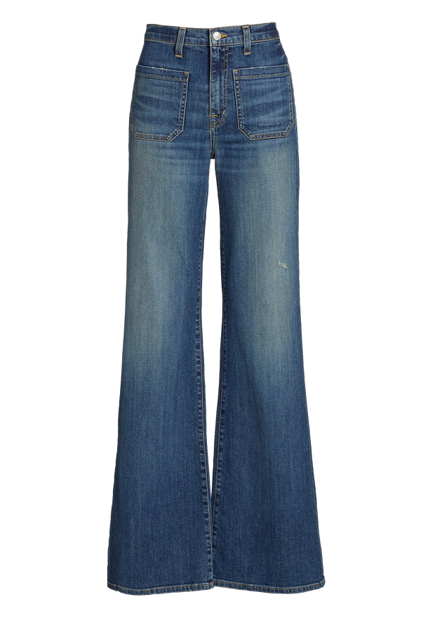 Blue jeans on a white background