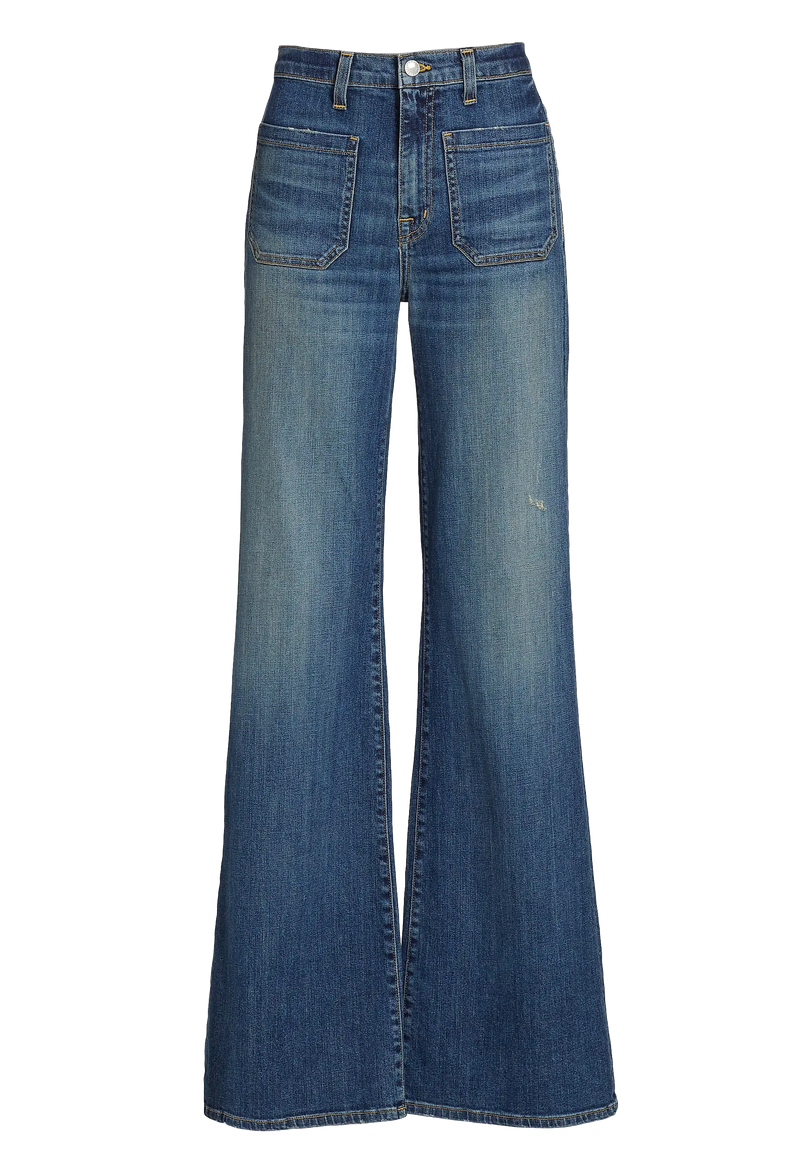 Blue jeans on a white background