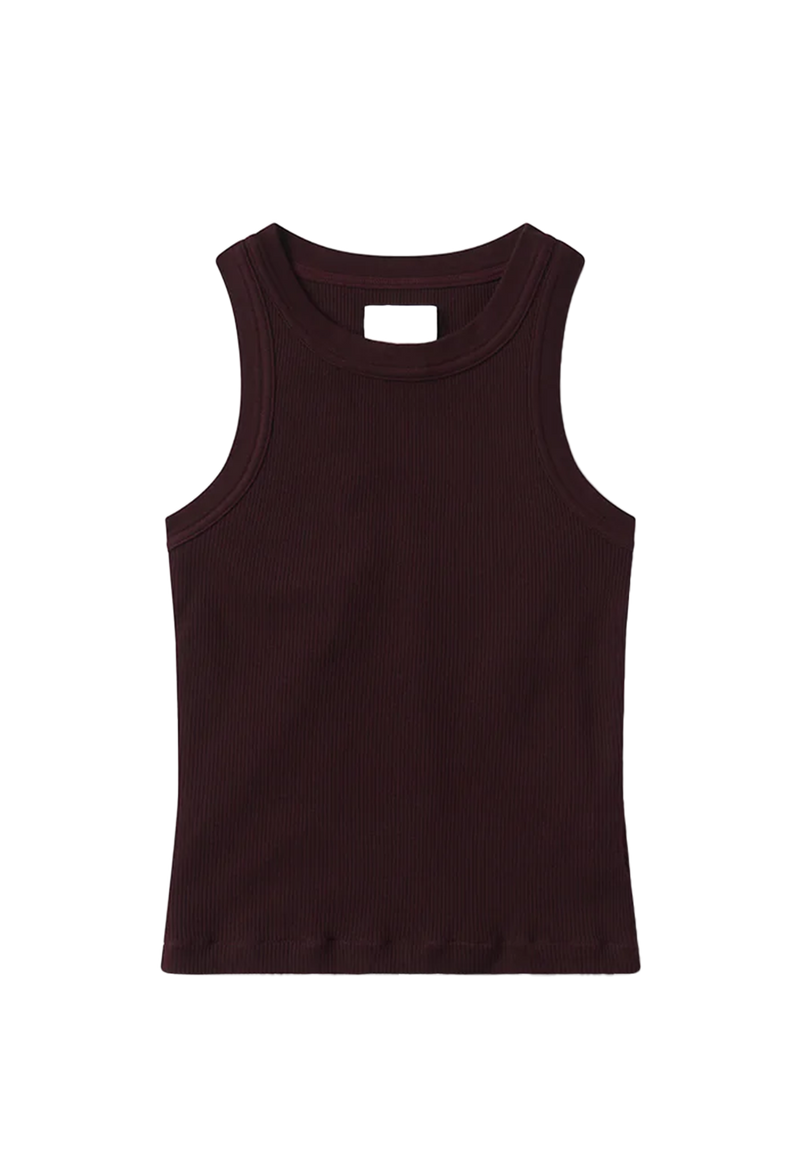 Brown tank top on a white background