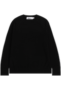 A black long-sleeve crewneck sweater by Illias, shown flat against a plain white background.