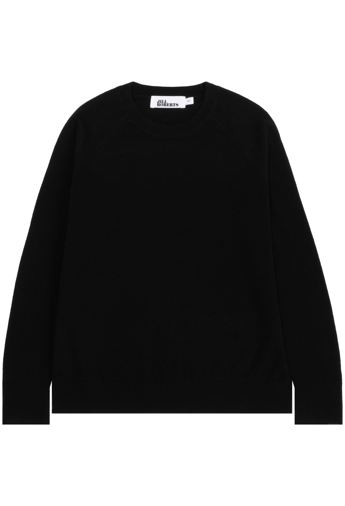 A black long-sleeve crewneck sweater by Illias, shown flat against a plain white background.