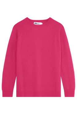 Pink cashmere crewneck sweater on a transparent background