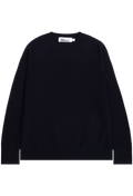 A black long-sleeve crewneck sweater by Illias, shown flat against a plain white background.