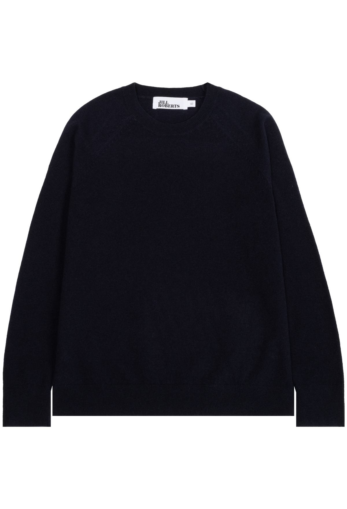 A black long-sleeve crewneck sweater by Illias, shown flat against a plain white background.