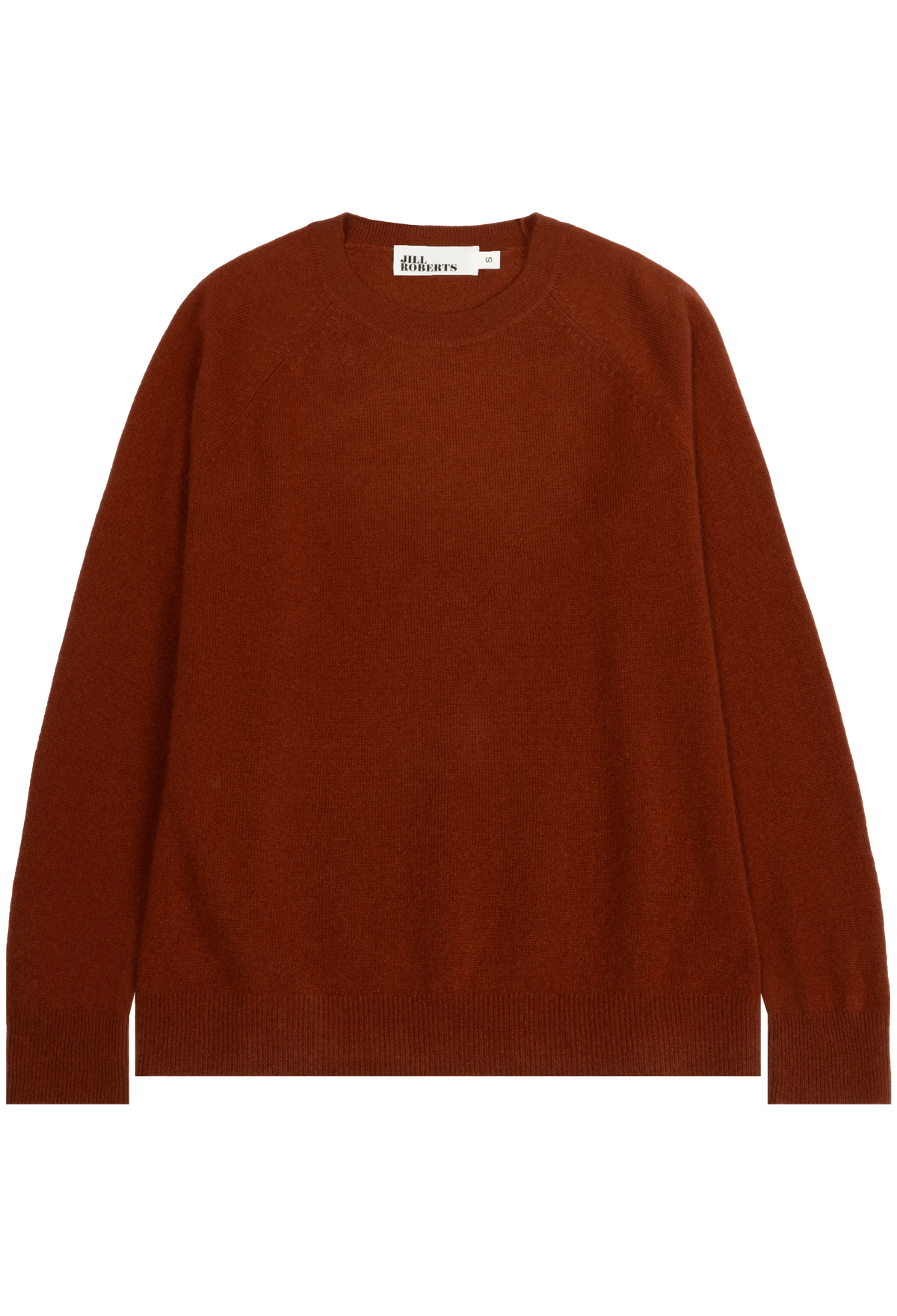 A rust-brown crewneck knit sweater by Balenciaga, shown flat against a solid white background.
