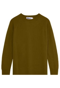 slightly oversized olive green cashmere sweater on a transparent background