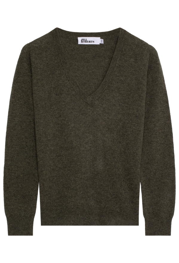 Dark green-grey sweater on a white background