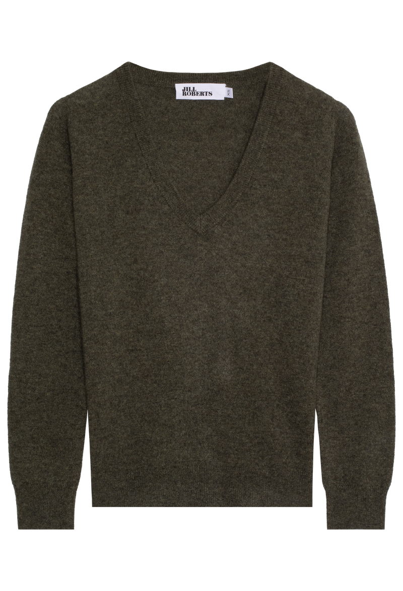 Dark green-grey sweater on a white background