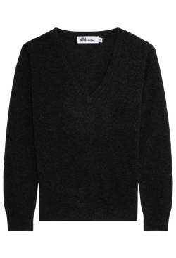 dark grey-black sweater on a white background