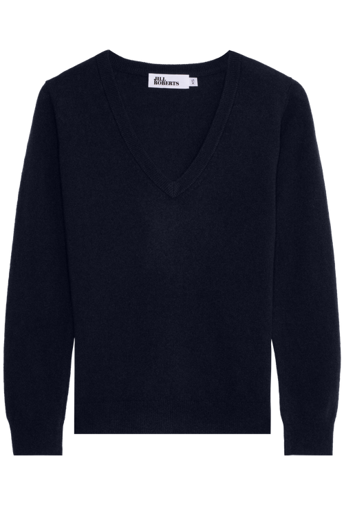 Black sweater with a brand label on a white background