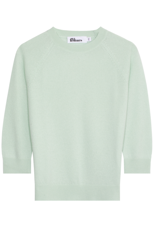 light mint bracelet sleeve raglan sweater on a white background