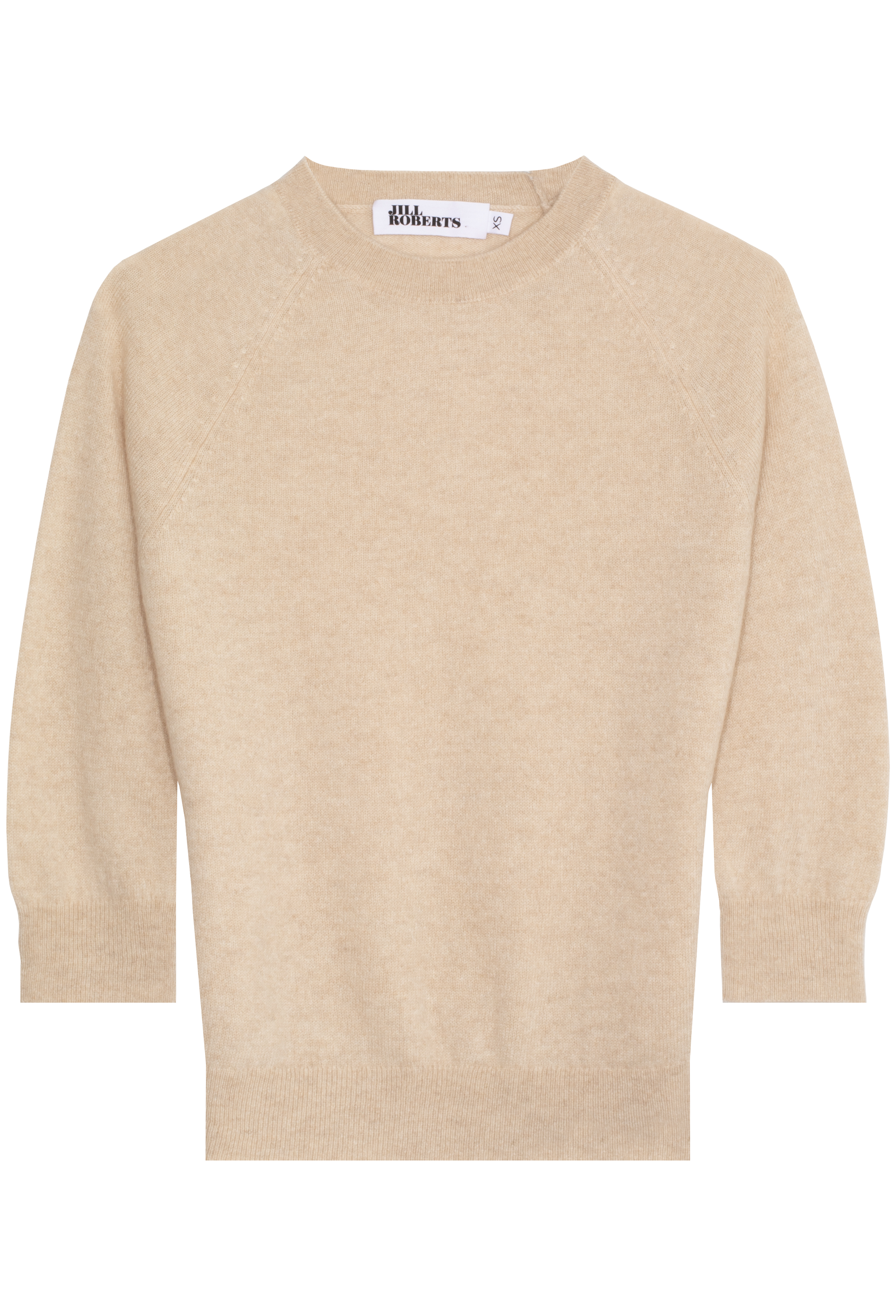 tan bracelet sleeve raglan sweater on a white background