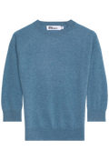 blue bracelet sleeve raglan sweater on a white background