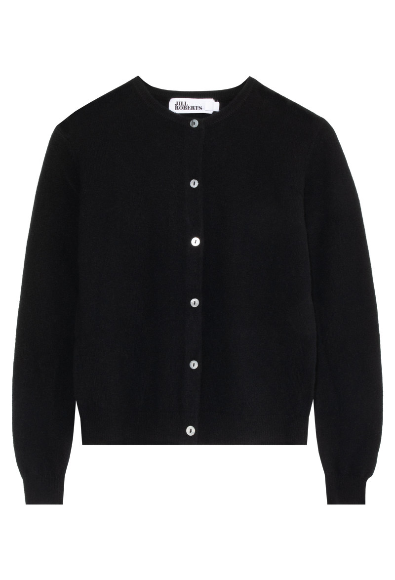 Black cardigan on a white background