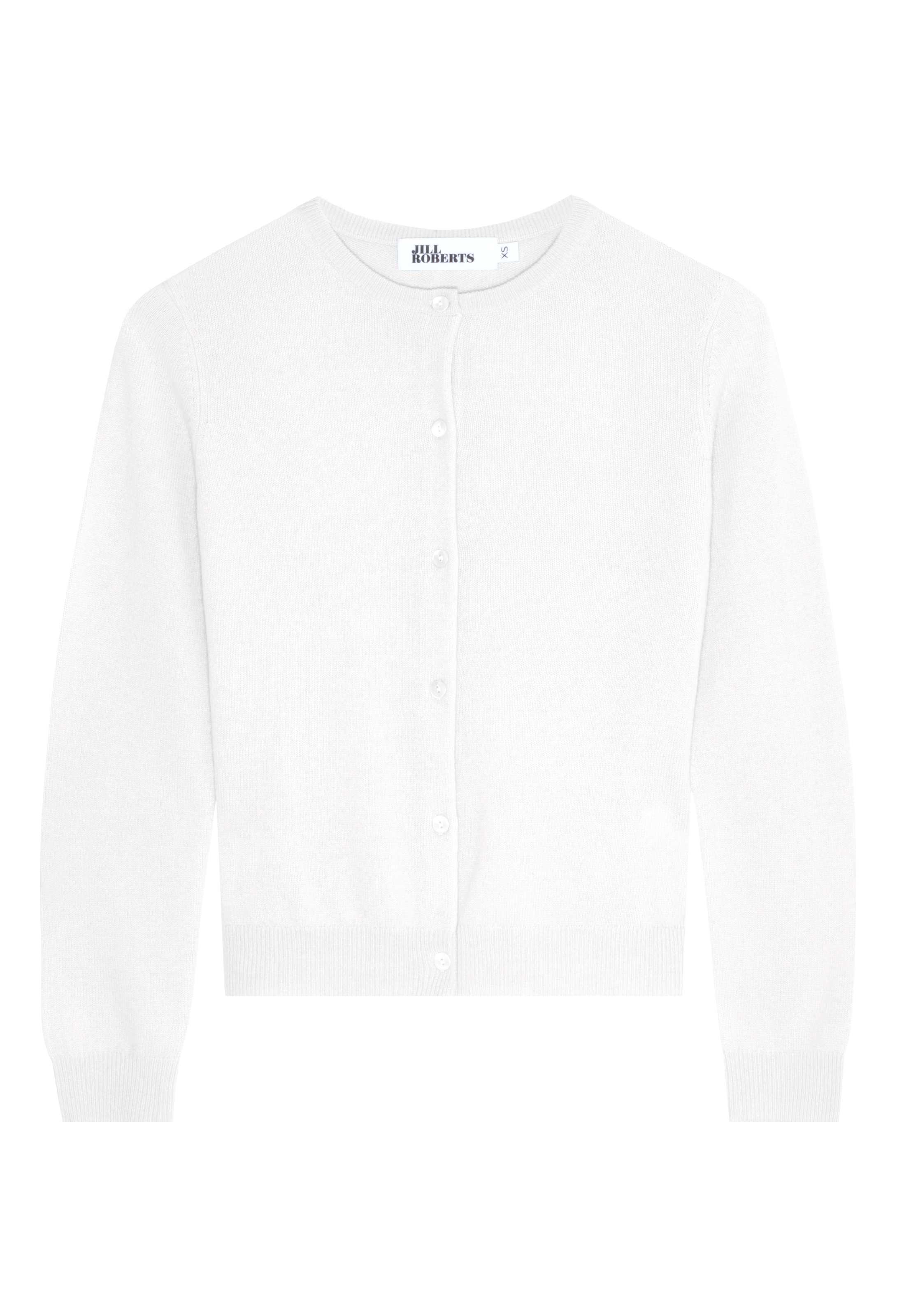 White cardigan on a white background