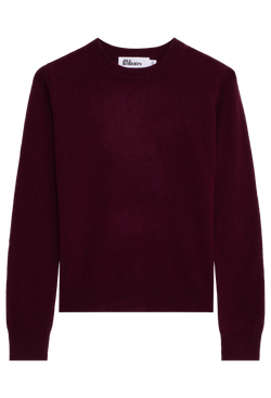 dark maroon sweater on a white background