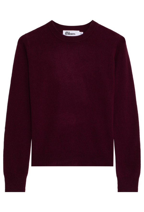 dark maroon sweater on a white background