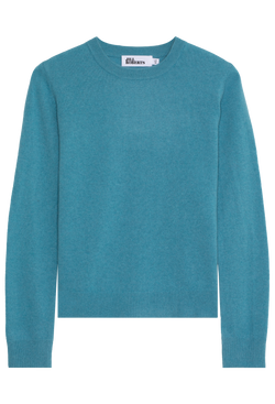 Teal sweater on a white background