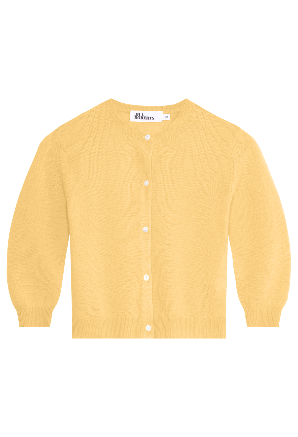 Yellow cardigan on a white background