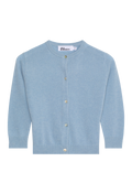 blue cardigan on a white background