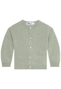 Green cardigan on a white background