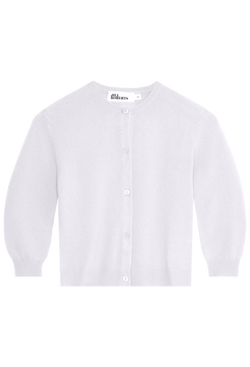White cashmere cropped cardigan on a transparent background