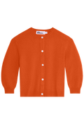 an orange cardigan on a white background