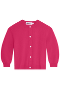 deep pink cashmere cropped cardigan on a transparent background