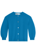 blue cardigan on a white background