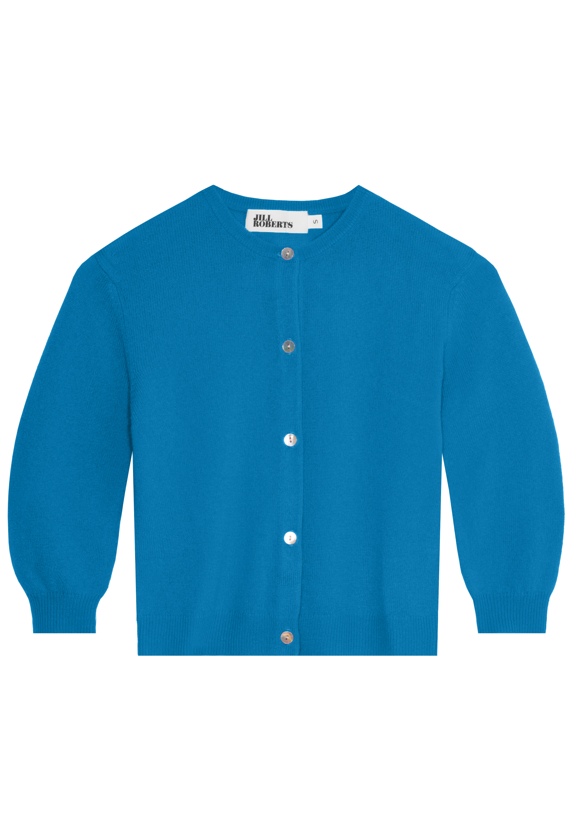 blue cardigan on a white background