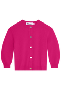 a hot pink cardigan on a white background