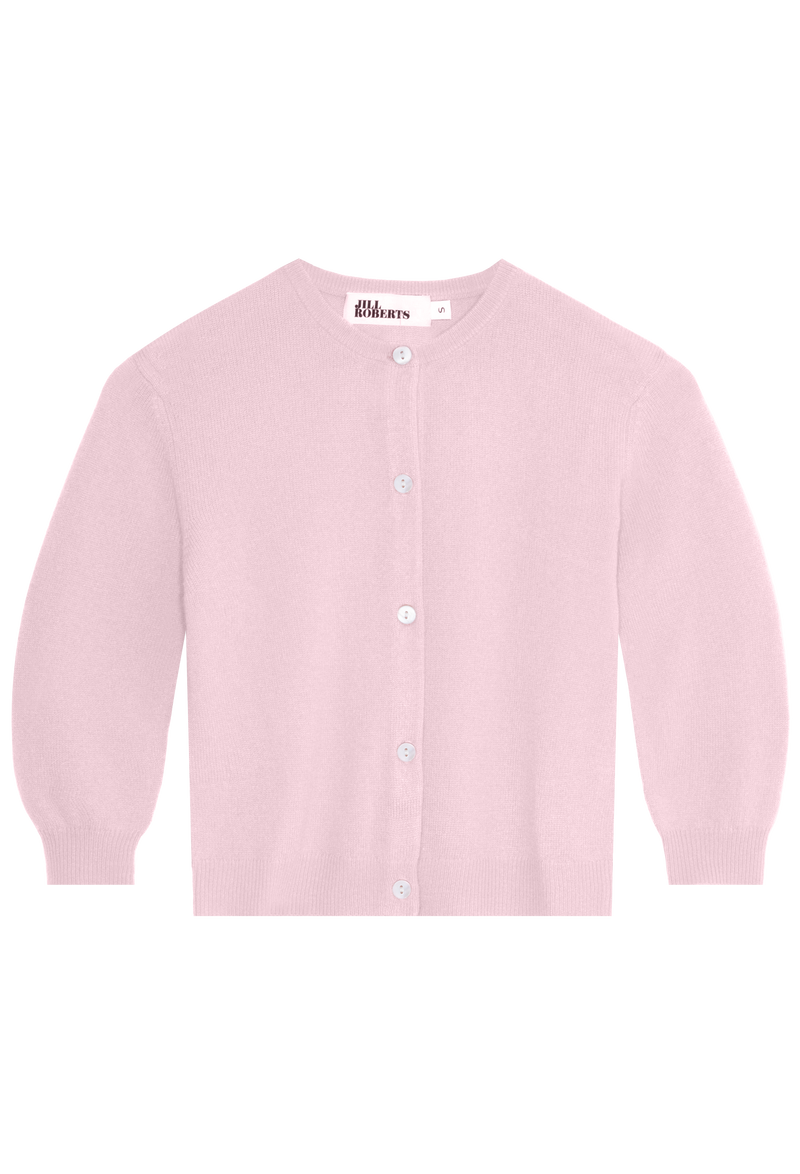 Pink cardigan on a white background