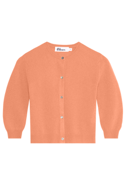 peach cashmere cropped cardigan on a transparent background