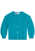 a blue cardigan on a white background