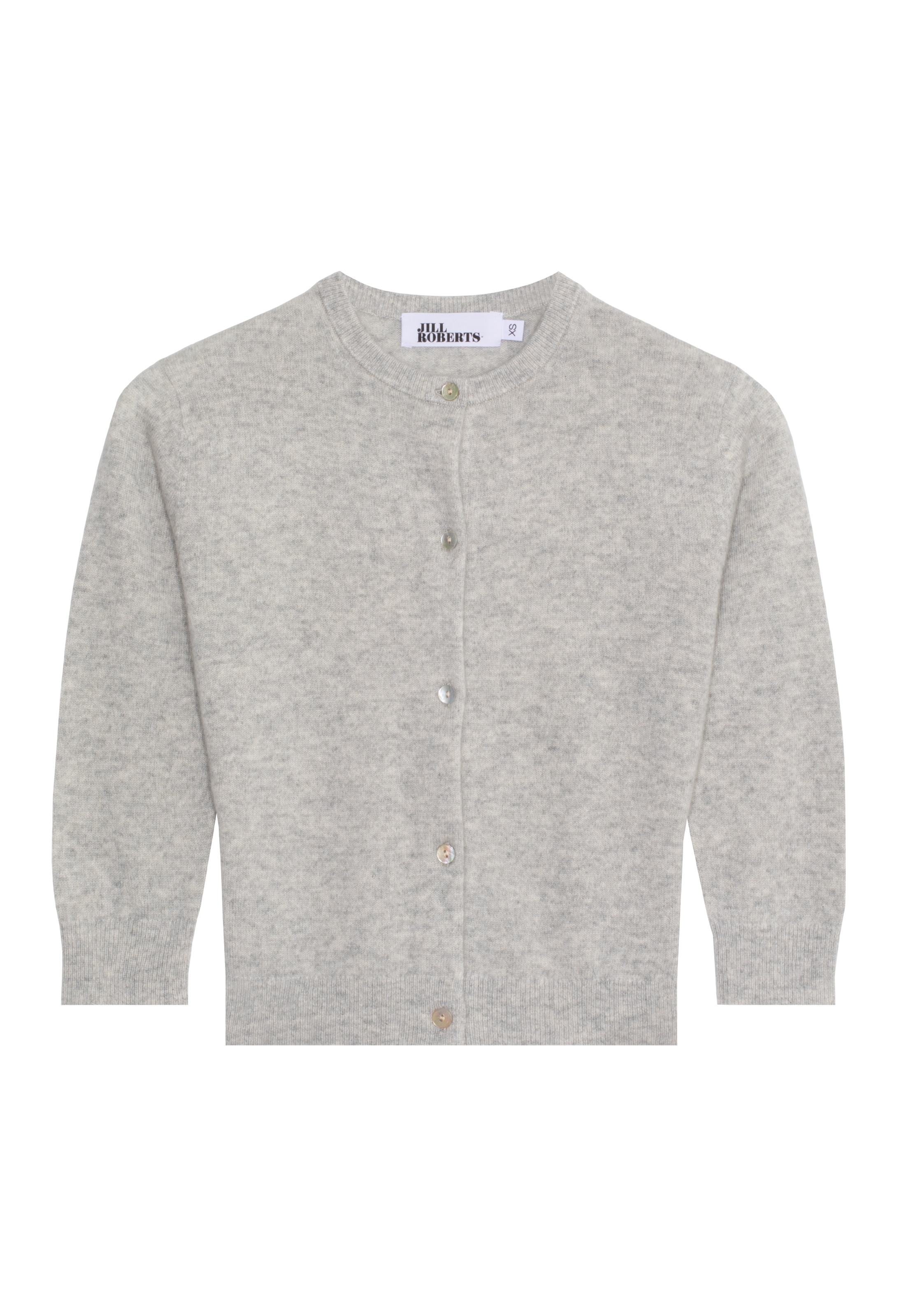 grey cardigan on a white background