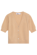 beige cardigan on a white background