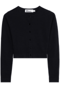 Black cardigan on a white background