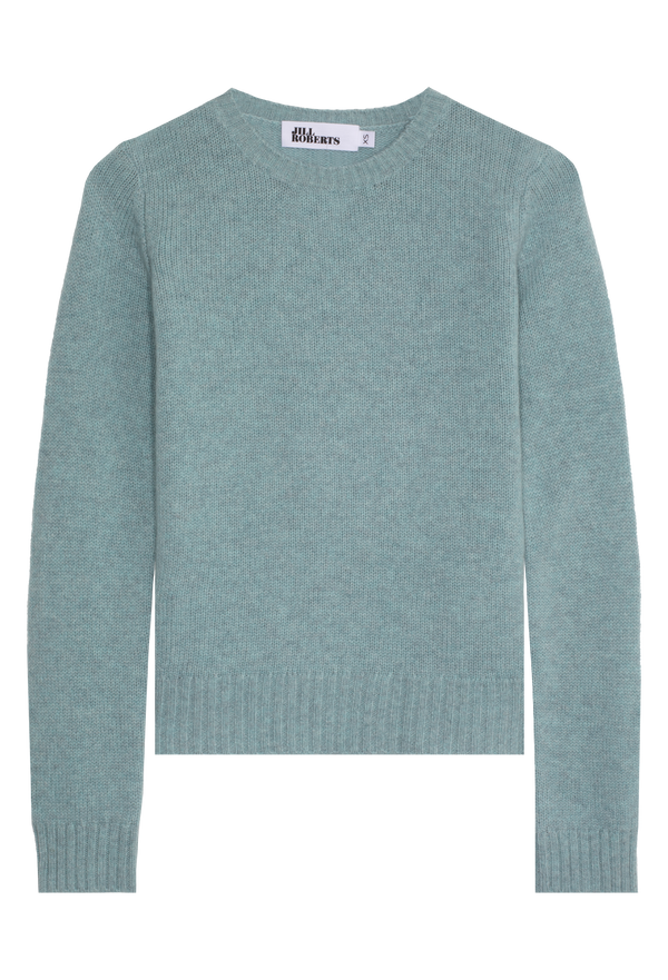 faded blue heathered cashmere sweater on a transparent background
