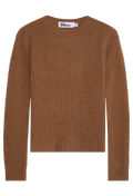 Brown heathered cashmere sweater on a transparent background