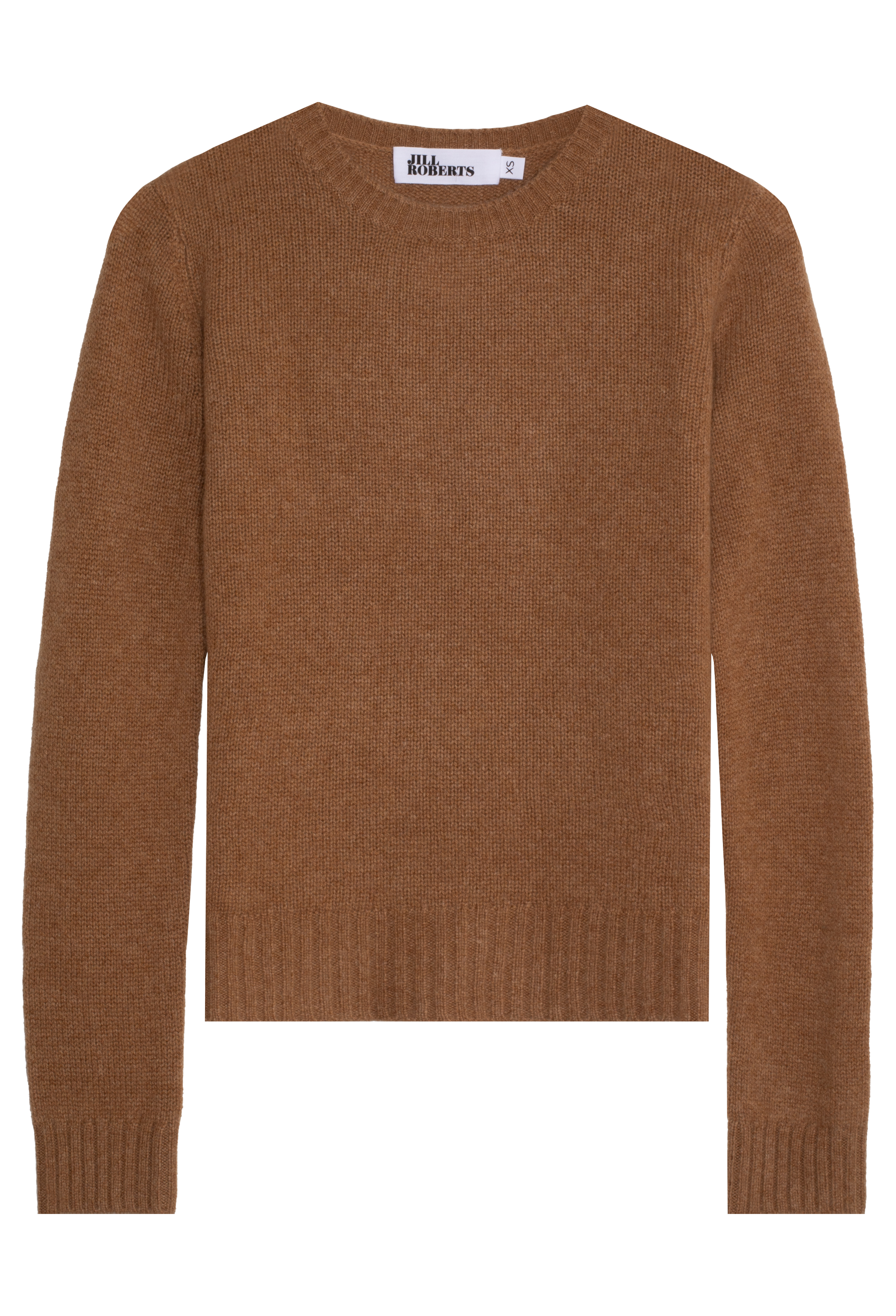 Brown heathered cashmere sweater on a transparent background